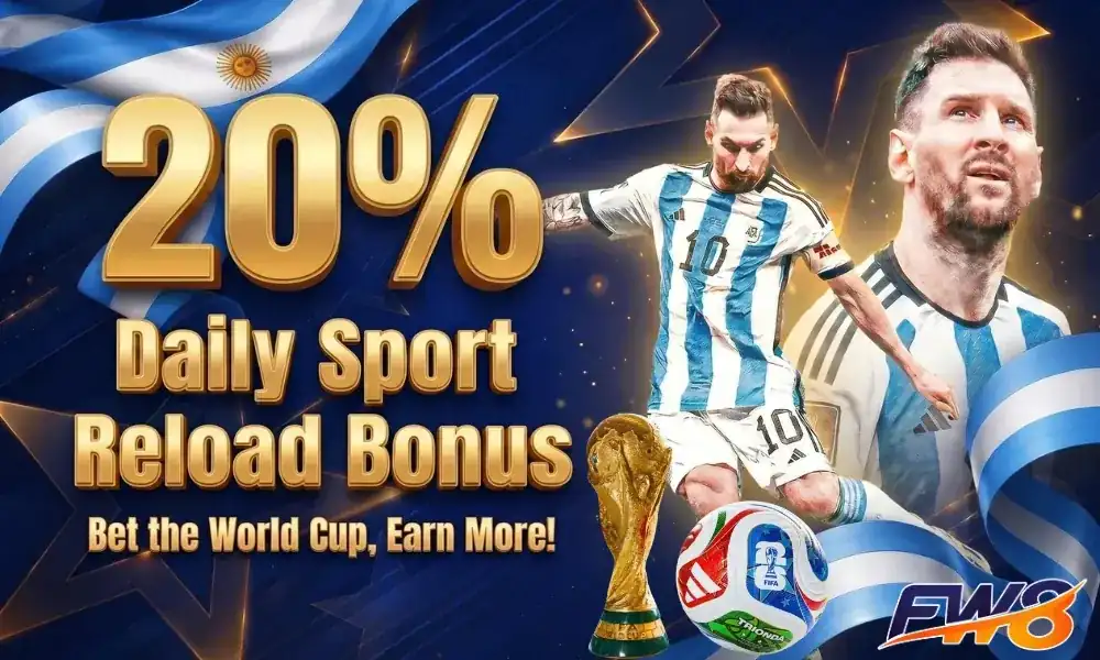 FW8 20% daily sports reload bonus for the World Cup in Nepal