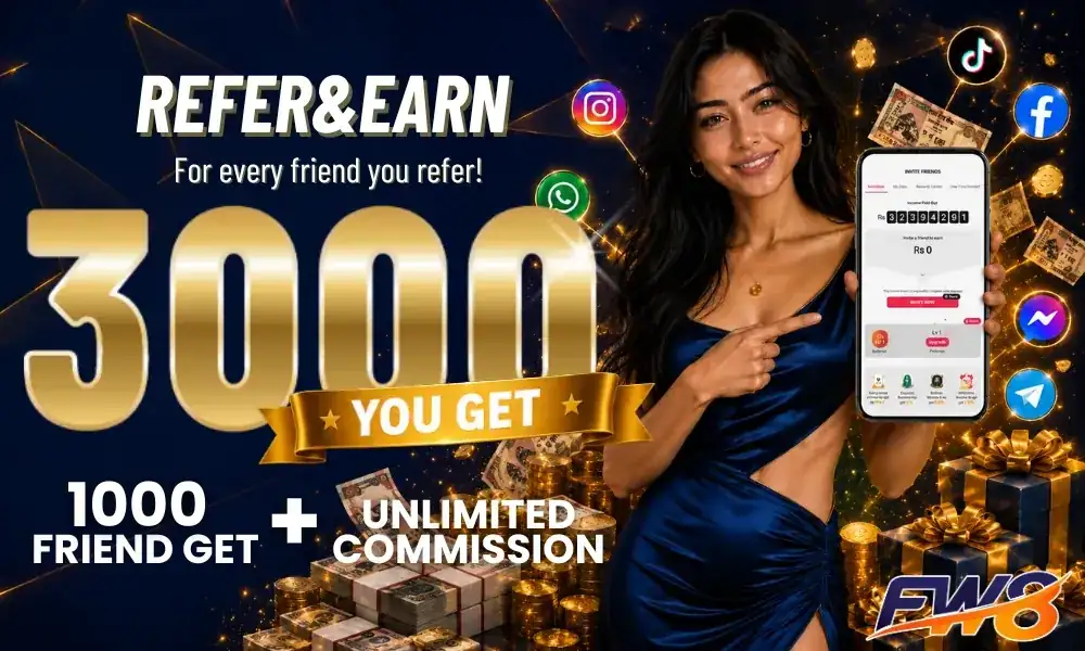 FW8 refer and earn NPR 3,000 with unlimited commission in Nepal