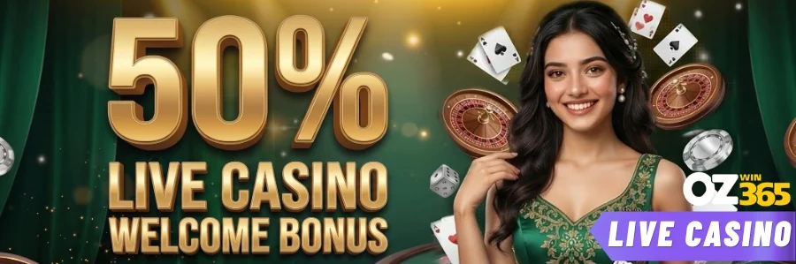 Ozwin365 50% live casino welcome bonus in Nepal